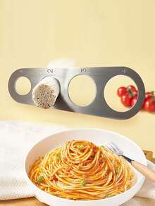 Stainless Steel 4-Hole Pasta Portion Spoon, Precise Portion Control To Prevent Waste, Suitable For 1/2/Multi-Person Servings, Designed For Spaghetti, Macaroni, Fettuccine Portion Control, Kitchen Tool And Tableware Accessory - Multicolor - View 11