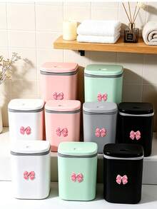 Mini Desktop Trash Can With Lid-Featuring A Butterfly-Themed Design And A Detachable Lid. Suitable For Use In The Home, Office, Kitchen, Vanity, Dining Room, Or Living Room. An Ideal Gift For Family And Friends For Holidays, Birthdays, Or Christmas. - A - View 3