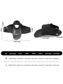 1 Pair Hook-And-Loop Arch Support Insoles, 3/4 Shoe Inserts, Wearable Arch & Heel Sleeves, Unisex - Black - View 3