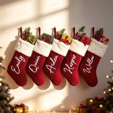 1 Meia de Natal Personalizada, Meia de Natal Familiar, Embalagem de Presente para Crianças, Meias de Natal Tricotadas 2026, Decorações de Natal, Presentes de Natal Familiares, Enfeites de Feriado, Calendários de Feriado, Natal, Meias de Natal. - Multicolorido 3 - Visão 12