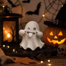 Cute & Playful Ghost Figurine Ornament, Creative Halloween Decor, Cozy Mini Statue, Suitable For Home, Office And Desktop Decoration, Also A Great Holiday Gift - A - View 5