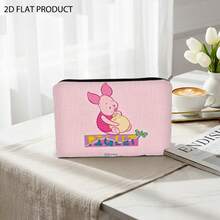 Disney Winnie The Pooh Piglet Print Polyester Cosmetic Bag, Portable Travel Toiletry Pouch With Colorful "PIGLET" Lettering Design, Multiple Specifications Available, Ideal For Travel Organization & Daily Toiletry Storage - Multicolor - View 2