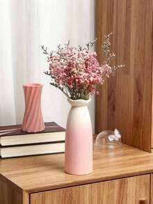 1pc Modern Pink Ceramic Vase, Suitable For Modern Desktop, Shelf, Home Decor, Wedding Party, Back To School, Holiday Celebration, Room Arrangement And Campus Use - Multicolor - View 9