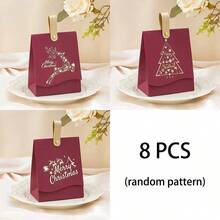 16/8/1pc Mini Christmas Gift Boxes, Christmas Tree, Reindeer, Santa Claus, Snowflake And Other Christmas Elements, Festive Red And Green "Merry Christmas" Design, Suitable For Candy, Christmas Party Supplies, Gift Packaging - Multicolor - View 14