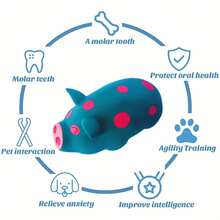 1pc Interactive Sound Pig Dog Toy, Suitable For Small And Medium Dogs, Spotted Chew Toy, Relieves Stress And Provides Mental Stimulation, Suitable For Indoor And Outdoor Retrieval And Training, Blue, Pink - Multicolor - View 7