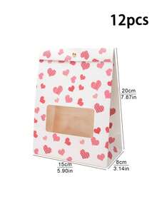 6pcs/12pcs/24pcs Xmas Holiday Window Stand-Up Paper Gift Bags, Visible Window Design For Candy Cookies Party Favor Pouches - View 27