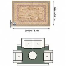 1PC Paisley Pattern Faux Cashmere Machine Washable Area Rug, Middle Eastern Persian Style Exotic Classical Palace Rectangular Soft Carpet, Living Room Bedroom Home Decor, All Season Use, Aesthetic Home Decoration - Multicolor - View 18