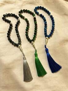 1pc Vintage Middle Eastern Style Tasbih 33-Bead Cracked Bead Tassel Prayer Beads Bracelet - One Size - View 7
