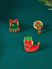 6/9pcs Christmas Element Design Cute Brooch, Suitable For Women's Daily Wear, Holiday Events, Gift Giving - Multicolor - View 13