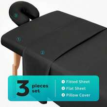 3pcs Premium Massage Bed Sheets - Suitable For Beauty Salons And Spa Centers - Multicolor - View 12