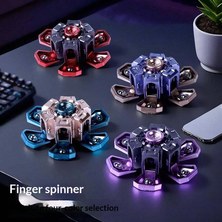 1 buah Mainan Spinner Mekanik Ujung Jari yang Kreatif dan Dapat Berubah Bentuk, Mainan Penghilang Stres Kompetitif Bergaya Teknologi Keren, Mainan Transformasi Mekanik