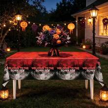 1pc/3pcs/5pcs C Stranger Birthday Party Decorations Red & Black Disposable Tablecloth Party Supplies Decor - Type B - View 4