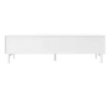 TV Cabinet With Curved, Wavy Doors / Timeless Design TV Cabinet / With Stabilizing Legs / Ample Storage Space / Suitable For The Living Room, White - White - View 5