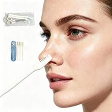 6pcs Eyebrow Grooming Tools, Manual Nose Hair Trimmer, Suitable For Men And Women, Portable Nose Care Kit, Mini Size For Travel And Home, Fully Manual Operation, Detachable Cleaning Head, Trimming, Complete 6pcs Beauty Set With Storage Bag - View 1