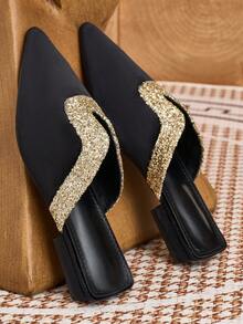 Women's Pointed Toe Design Daily Versatile Fashion Flat Shoes - Black - View 5