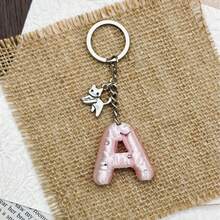 Cute 3D Bubble Letter Keychain, Bright Pink Y2K Preppy Style Initial Key Ring, Car Key Accessory And Personalized Bag Charm, Sweet Bright Pink Initial Key Ring, Cute Car Key And Bag Charm, Sweet Gift For Friends And Girls - Multicolor - View 7