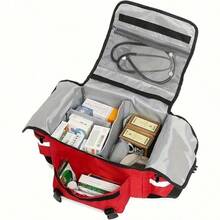Empty Trauma Medical Bag, Emergency First Aid Kit Storage Bag, Shoulder Bag 13"X9"X7" - A - View 3