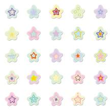50pcs Macaron Color Star Stickers, Cute Japanese Style Colorful Five-Pointed Star Stickers, Hand-Drawn Soft Tone Waterproof Vinyl Stickers, Suitable For Planner, Water Bottle, Laptop, Luggage DIY Decoration - Irregular Shape - View 6