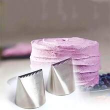 3pcs Extra Large Stainless Steel Piping Tips, Frosting Cream Decorating Nozzles, Cake Decoration Tools, Pastry Nozzles, Soft Candy Baking Accessories - Multicolor - View 5