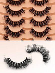 D Curl Luxury Fluffy Thick Messy Faux Mink False Eyelashes, Reusable, Soft, Comfortable - View 6