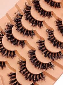 D Curl Luxury Fluffy Thick Messy Faux Mink False Eyelashes, Reusable, Soft, Comfortable - View 3