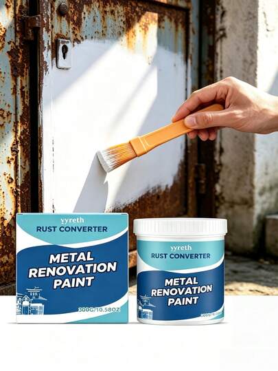 1pc/Metal Rust Protection Coating Home Railing Rust Cleaning Water-Based, Waterproof And Moisture-Proof Metal Rust Protection Paste, Seal Rust, Metal Protection, Waterproof And Weather-Resistant, Long-Lasting Protection Layer, Comes With Application Tool, Easy To Use, 1pc/White Rust Converter Metal Steel Rust Renewal Brightening Polishing Multi-Purpose Cleaning And Care