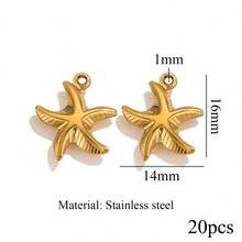 20-Piece Set Of 304 Stainless Steel 18K Gold-Plated Fashionable Star, Moon, And Geometric Pendants For DIY Necklace, Bracelet, And Jewelry Making - 1 Pendant - View 30