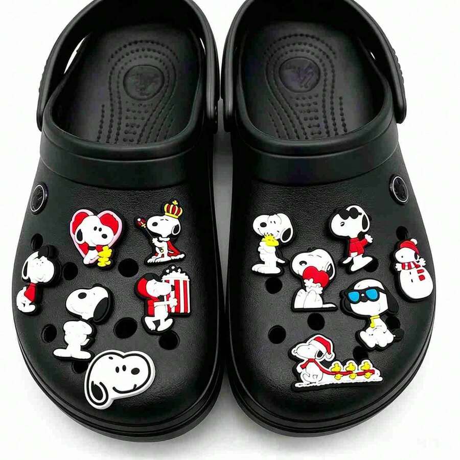 1 Set/12 Pcs 2026 New Snoopy Shoe Charms, Exquisite And Compact, Instantly Enhances Shoe Appearance, Creative And Fun, DIY Your Way, Cute And Healing Style, Surprise Gift For Friends And Family (Random Styles) - Multicolor - View 1