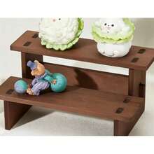 Solid Wood Storage Rack / Toy Display Shelf / Desktop Decorative Organizer / Multi-Layer Model Display Stand / Natural Wood Storage Shelf, Suitable For Women's Organization, Travel Essentials And Back To School Dorm Storage - Coffee Brown - View 5
