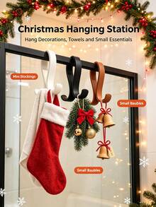 3/1pc Double-Sided Shower Door Hook, Bathroom Storage Rack, Suitable For Towels, Bath Balls, Underwear, Bath Brushes - Multicolor - View 1