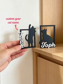 1pc Personalized Cat Sign, Custom Name Pet Sign, Cat Food Sign Wall Decor, Cute Kitten Catio Decoration, Custom Pet Name Plaque, Cat Lover Gift, Personalized Home Decor - Multicolor - View 2