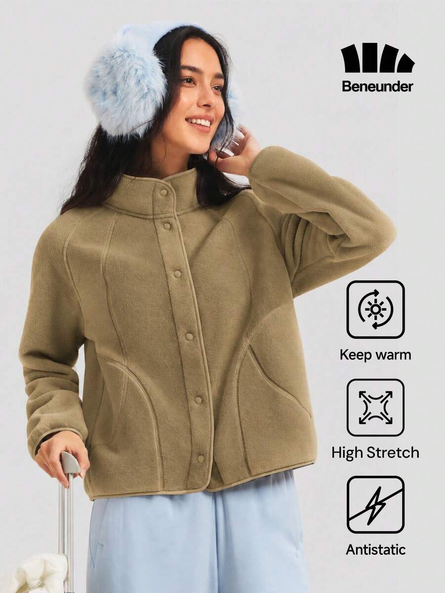 Beneunder 女款輕量極地抓絨夾克 (標準版型,中暖) PM028 - 山嶺棕 - 查看 1