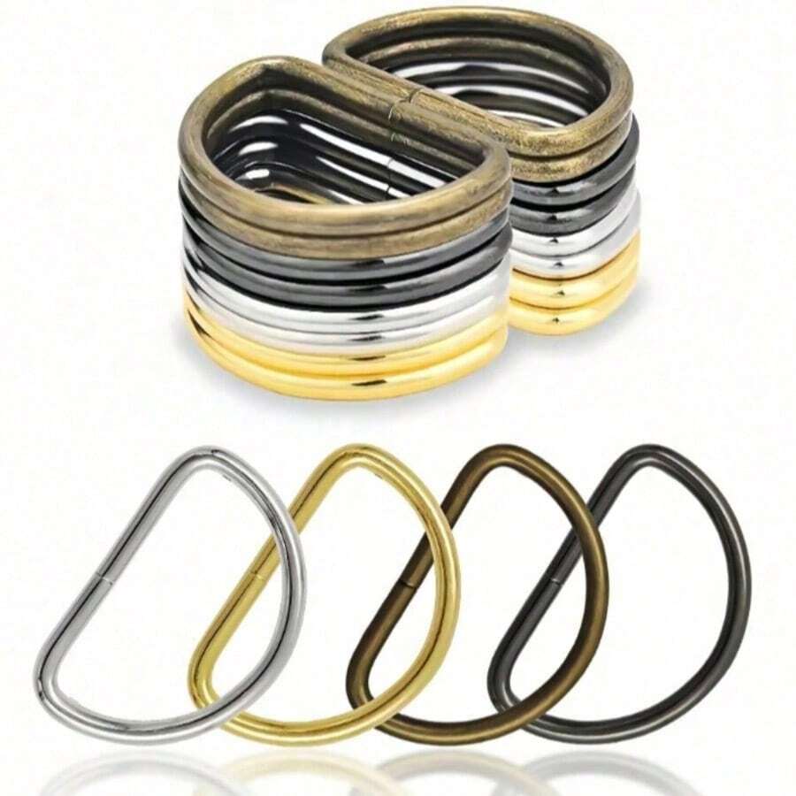 30PCS Metal D-Shaped Rings, Multi-Functional Charming D-Shaped Buckles, Suitable For DIY Keychains, Bag Charms, Straps, Belts, Collars And Other Accessories And Crafts, Suitable For Making Halloween Decorations, Christmas Decorations, Very Charming Jewelry Making Materials - One Size - View 1