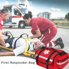 Empty Trauma Medical Bag, Emergency First Aid Kit Storage Bag, Shoulder Bag 13"X9"X7" - A - View 2