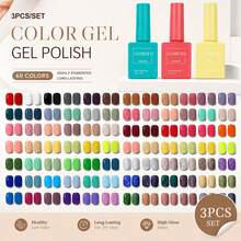 3pcs 15ml Gel Nail Polish Set, Matching Color Bottles, Glossy 3 Color Gel For Women, DIY Nail Art & Home Manicure, Spring Summer Fall Winter Nails, All-Season Nail Color Collection For Daily Use, At-Home Manicure And Nail Styling - Multicolor - View 3