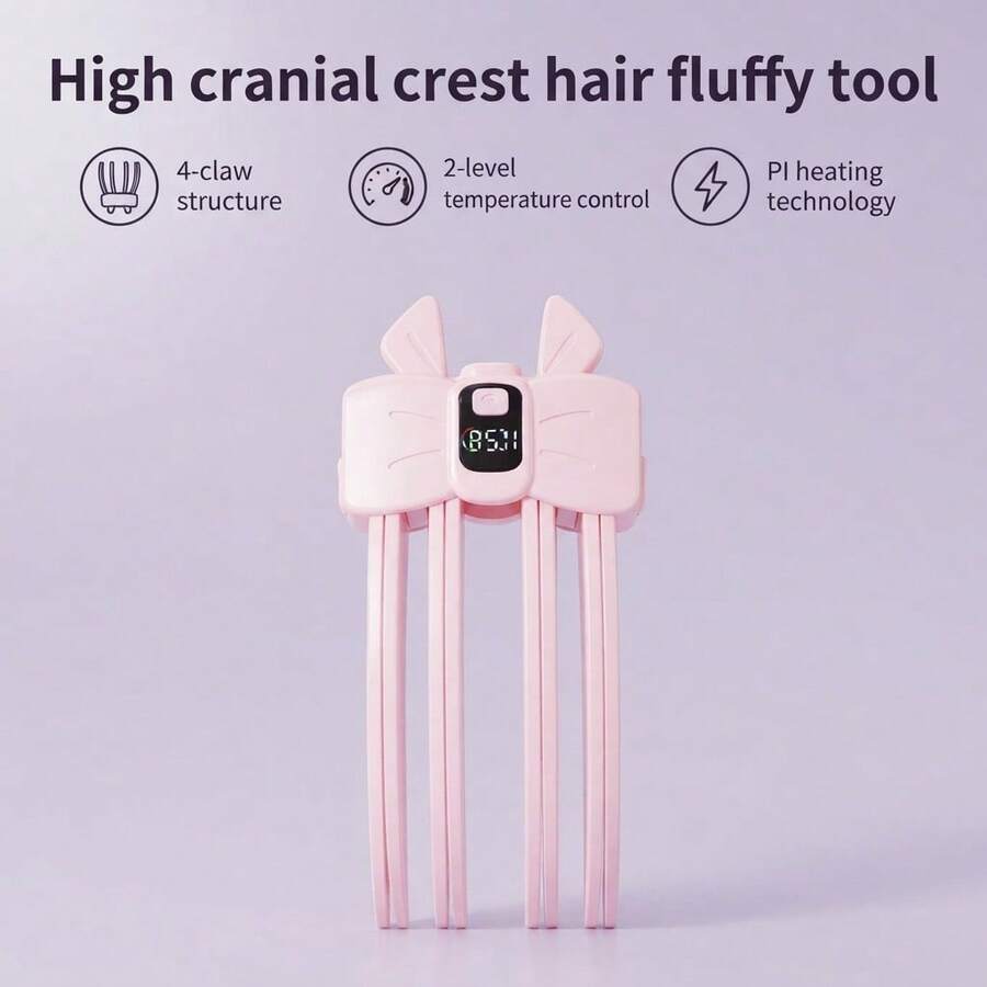 Foam Root Clip With Heating Function, Adjustable To Two Temperature Levels, USB Rechargeable, Quickly Creates A Voluminous Hairstyle, Achieves Voluminous Roots In Just 3 Minutes, Wireless Volumizing Comb, Electric Hair Styling Tool1300mAh
