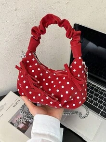 This Polka-Dot Bow Tote Bag Is Perfect For Everyday Outings. It Can Easily Hold Your Daily Essentials And Also Makes A Great Gift For A Friend. - Multicolor - View 8