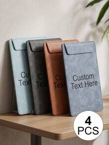 [Custom] A4/A5/A6/A7 Leather Clipboard Set | Customizable Name + Multiple Colors | Hard Clipboard + Loose-Leaf Binder + File Folder | Suitable For Office Meetings, File Organization, Back To School, Exam Storage | Personalized Gift, For Teacher - Leather Folder (multi-color) - View 13