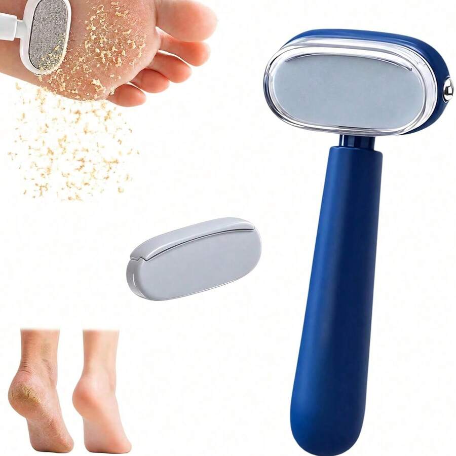 2027 New Double-Sided Foot Scraper, Curved Design For Removing Dead Skin, Effectively Removes Stubborn Dead Skin, Stainless Steel Material, Suitable For Foot Care And Cracked Heels - A - View 1