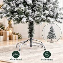Christmas White Realistic Artificial Snow High-End Velvet Snow Pine Tree, 60cm-240cmwith Added Snow, Christmas Velvet Tree. - White - View 5