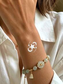 2pcs Y2K Style Temporary Tattoo Stickers Moon & Star Pattern Waterproof Sweat-Resistant Disposable Suitable For Women And Men Face, Arm, Waist, Chest, Leg, Abdomen, Neck, Hand, Finger, Back Dance Party Stage Performance Modernist Body Art - Multicolor - View 2
