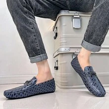 Fashionable Men's Loafers, Rubber Outsole, Non-Slip, Slip-On, Suitable For Weddings, Parties And Other Occasions, Men's Loafers - Dark Blue - View 5