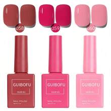 3pcs 15ml Gel Nail Polish Set, Matching Color Bottles, Glossy 3 Color Gel For Women, DIY Nail Art & Home Manicure, Spring Summer Fall Winter Nails, All-Season Nail Color Collection For Daily Use, At-Home Manicure And Nail Styling - Multicolor - View 32