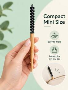 Mini Wooden Round Hair Brush Small Barrel Curling Comb Bangs Styling Brush Root Volume Hair Roller Comb Blow Dry Hair Tool For Fringe Inner Curl Styling Anti Static Hair Care Accessory - Multicolor - View 8