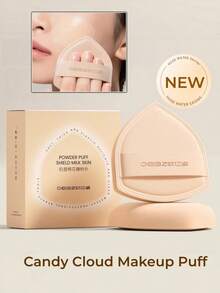 OEIEZ Cotton Candy Makeup Puff, Thickened Shield Shape Foundation Sponge, Wet & Dry Use, 3T Rubycell Soft For Base Makeup - Apricot - View 2