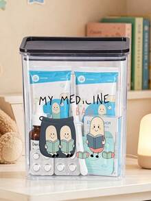 Medicine Cabinet Pattern Transparent ,My Medicine Bag Print Dustproof And Moisture,Medicine Storage, Miscellaneous Item Storage,Home And Dormitory Use - Multicolor - View 9