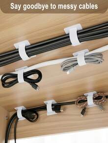 10pcs/Set Nylon Cable Ties, High-Strength Material, Flexible And Wear-Resistant, Easily Bundle Data Cables, Earphone Cables, Power Cords And More, Say Goodbye To Clutter! Great Value Set, Meets Multi-Scenario Usage Needs; Adjustable Tension Design, Securely Fixed Without Loosening. Multiple Colors Available, Easier Classification And Marking; Compact And Lightweight, No Burden To Carry. Suitable For Home, Office, Car And Other Occasions, Essential Tool For Cable Organization! - Self-adhesive - View 10