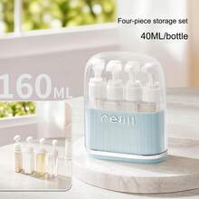 2-In-1/4-In-1 Travel Dispenser Bottle Set, Facial Cleanser Shampoo Body Wash Dispenser Bottles, Portable Leak-Proof Toiletries Set, 80ml*2/40ml*4 Cream White/Sky Blue Optional, Thoughtful Travel Gift. Dispenser Bottles And Storage Containers, Home & Life Storage & Organization. 2-In-1/4-In-1, Choose Based On Trip, Refillable, Reusable. - Multicolor - View 13
