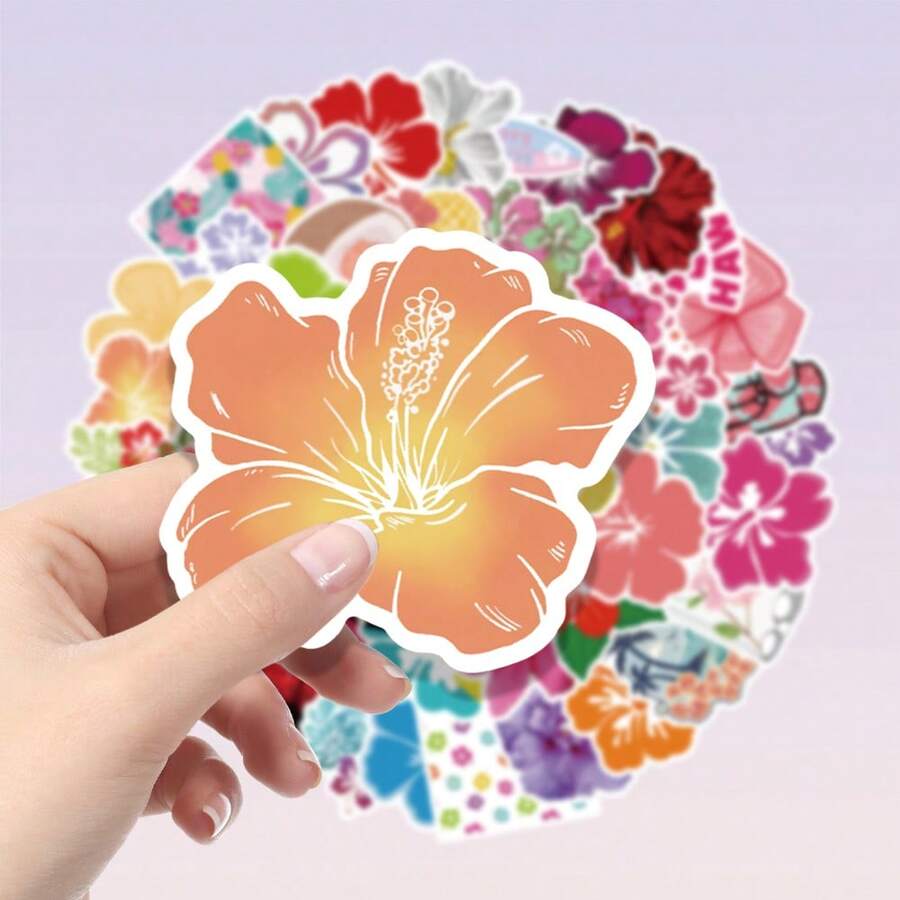 50 pièces Autocollants à motif floral tropical pour scrapbooking, journal, ordinateur portable, pare-chocs, planche à roulettes, bouteille d'eau, ordinateur, téléphone et plus encore, ajoutez du plaisir à votre vie, cadeau d'anniversaire, cadeau de Pâques, cadeau de Noël, cadeau de la Saint-Valentin, choix de cadeau parfait pour la rentrée scolaire - 50 - Voir 1
