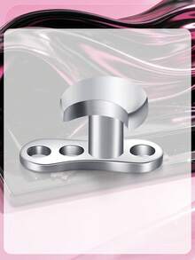 Đầu neo dermal piercing thép không gỉ 316L, trang sức dermal hình trái tim và ngôi sao, ren trong - Bạc - Xem 6